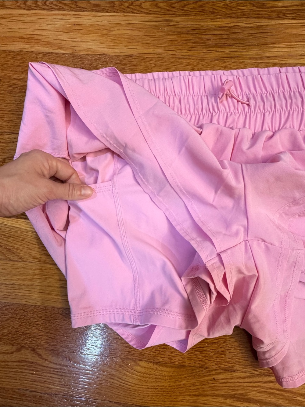 JoyLab High Rise Flowy Double Layer Shorts in Pink - Size Large Drawcord NWOT - Picture 5 of 7